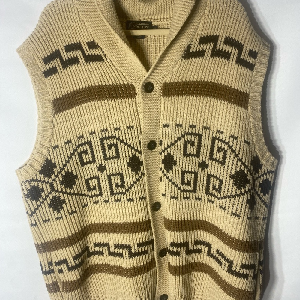 Pendleton vintage Cream Knit Sweater Vest